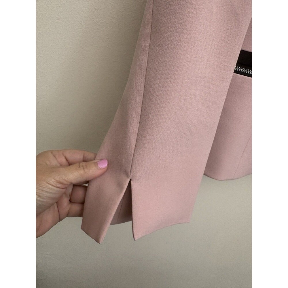 Evan-Picone Women's Blush Pink Blazer Mandarin Collar Size 12 Open Jacket - Picture 11 of 12